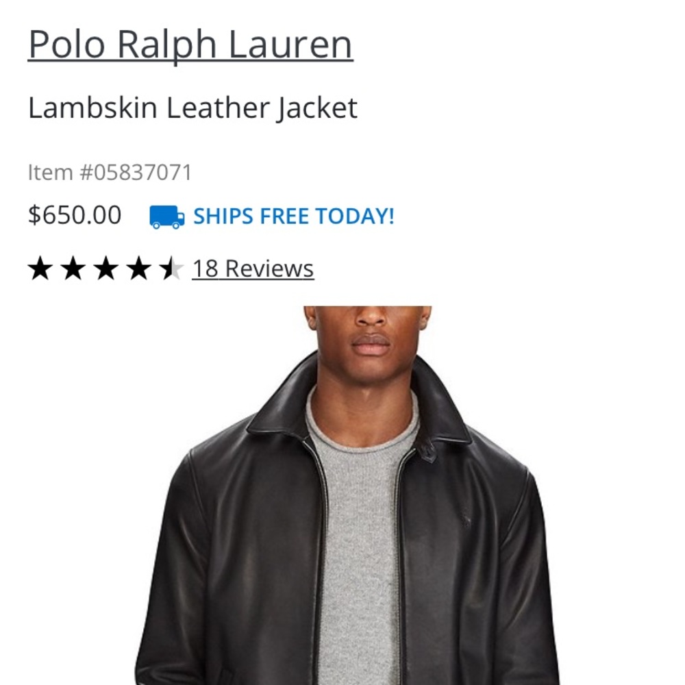 Polo by Ralph Lauren Lambskin Jacket